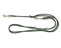 Pure justerbar hundesnor rundsyet læder S 2m 10mm Sage